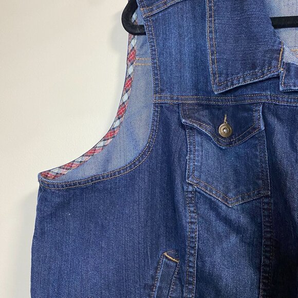 Cato Womens Denim Vest Size 26/28W Blue With Button Front & Pockets - Picture 5 of 11